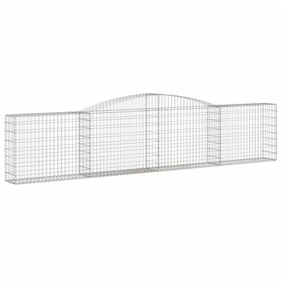 vidaXL Arched Gabion Baskets 10 pcs 157.5"x11.8"x31.5"/39.4" Galvanized Iron