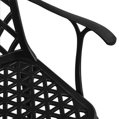 vidaXL 3 Piece Bistro Set Cast Aluminum Black