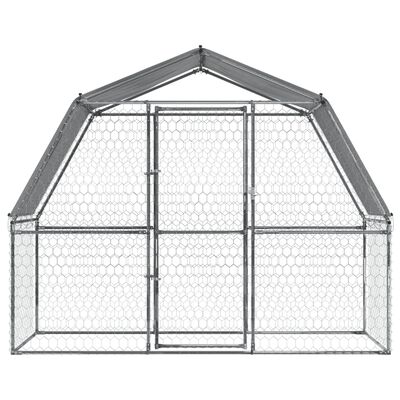 vidaXL Dog Cages with Roof and Door Silver Galvanized Steel