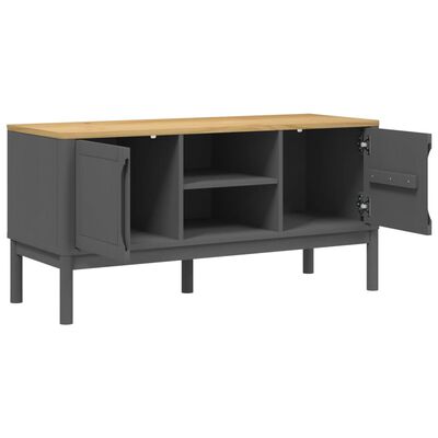 vidaXL TV Stand FLORO Gray 44.9"x16.9"x21.7" Solid Pine Wood