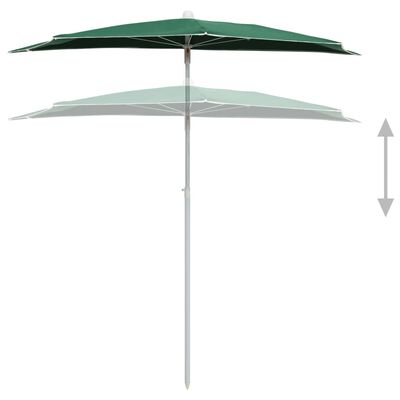 vidaXL Garden Half Parasol with Pole 70.9"x35.4" Green