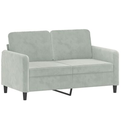 vidaXL 2-Seater Sofa Light Gray 47.2" Velvet