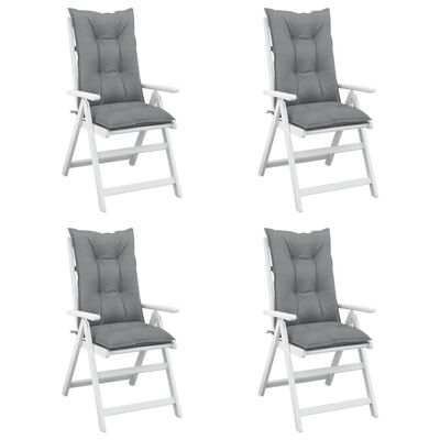 vidaXL Garden Highback Chair Cushions 4 pcs Gray 47.2"x19.7"x2.8" Fabric