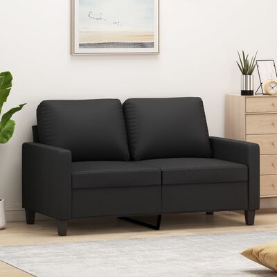 vidaXL 2-Seater Sofa Black 47.2" Faux Leather