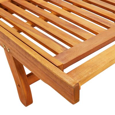 vidaXL Patio Sun Lounger with Cushion Solid Acacia Wood