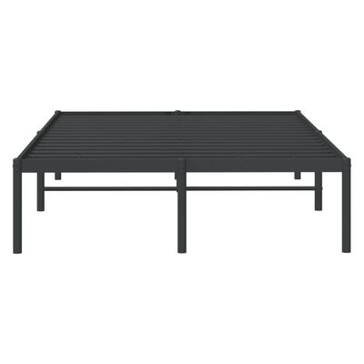 vidaXL Metal Bed Frame without Mattress Black 53.1"x74.8"