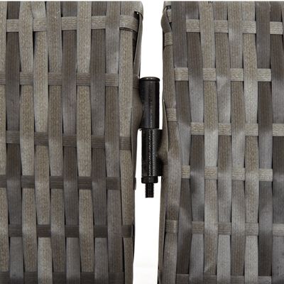 vidaXL Room Divider 4 Panels Gray Poly Rattan