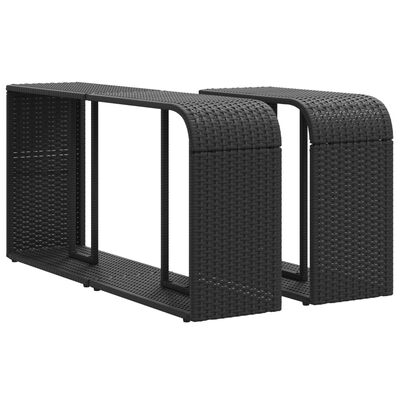 vidaXL Storage Shelves 2 pcs Black Poly Rattan