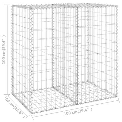 vidaXL Gabion Wall with Covers Galvanized Steel 39.4"x23.6"x39.4"