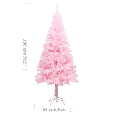 vidaXL Artificial Pre-lit Christmas Tree with Ball Set Pink 70.9" PVC