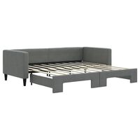 vidaXL Daybed with Trundle Dark Gray 39.4"x74.8" Fabric