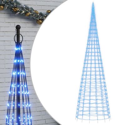 vidaXL Christmas Tree Light on Flagpole 3000 LEDs Blue 315"