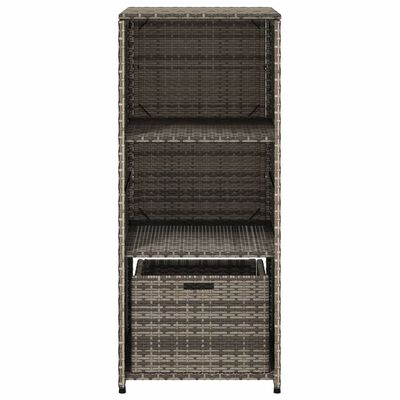 vidaXL Patio Storage Cabinet Gray 19.7"x21.7"x45.3" Poly Rattan