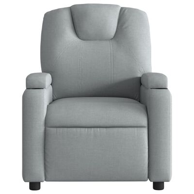 vidaXL Massage Recliner Chair Light Gray Fabric