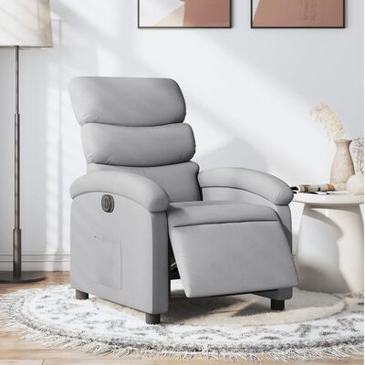 vidaXL Electric Recliner Chair Light Gray Fabric