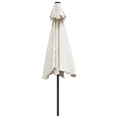 vidaXL Garden Parasol Sand White 9.8' Steel Pole