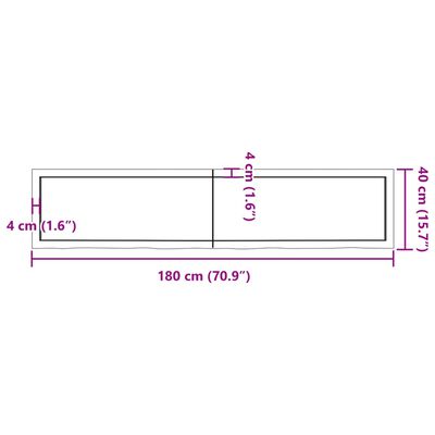 vidaXL Wall Shelf Light Brown 70.9"x15.7"x(0.8"-1.6") Treated Solid Wood Oak