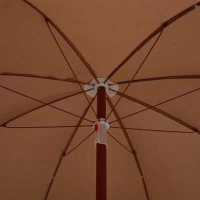 vidaXL Garden Parasol with Steel Pole 94.5" Taupe