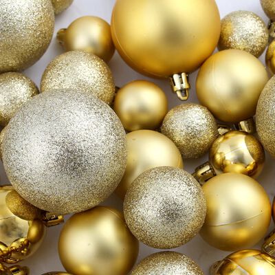 vidaXL 100 Piece Christmas Ball Set 1.2"/1.6"/2.4" Gold