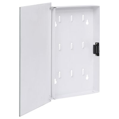 vidaXL Key Box with Magnetic Board White 11.8"x7.9"x1.6"