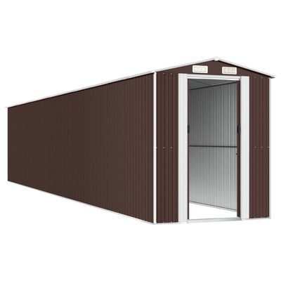 vidaXL Garden Shed Dark Brown 75.6"x402"x87.8" Galvanized Steel