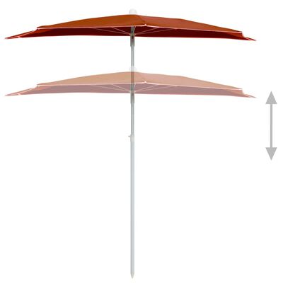 vidaXL Garden Half Parasol with Pole 70.9"x35.4" Terracotta