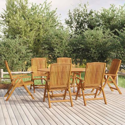 vidaXL Reclining Patio Chairs 6 pcs Solid Wood Teak