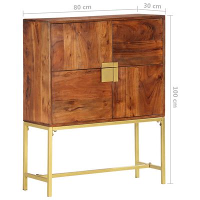 vidaXL Highboard 31.5"x11.8"x39.4" Solid Acacia Wood