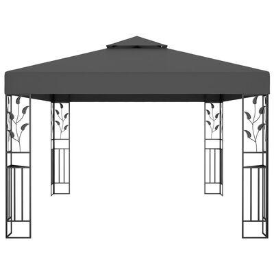 vidaXL Gazebo with Double Roof 118.1"x157.5" Anthracite