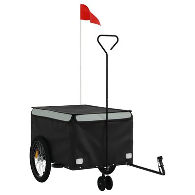 vidaXL Bike Trailer Black and Gray 99.2 lb Iron