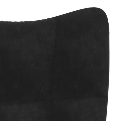 vidaXL Relaxing Chair with a Stool Black Velvet