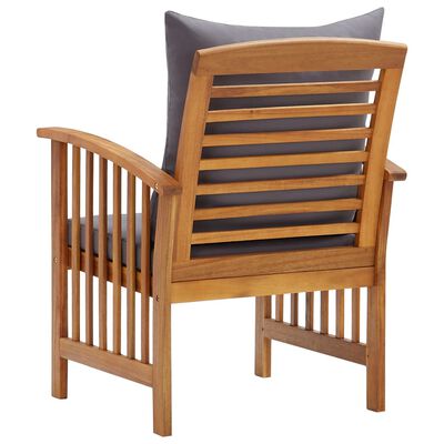 vidaXL Patio Chairs with Cushions 2 pcs Solid Acacia Wood