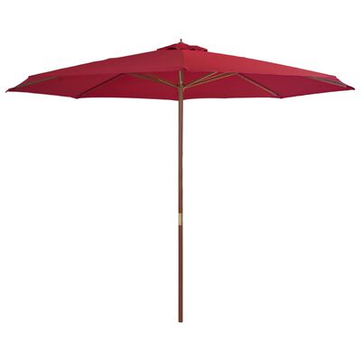 vidaXL Outdoor Parasol with Wooden Pole 137.8" Burgundy