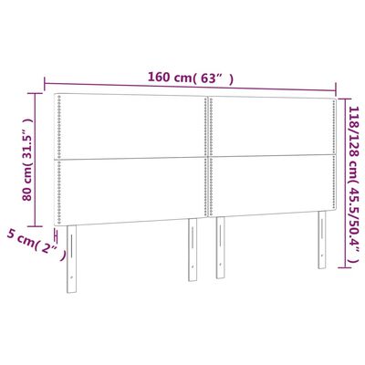 vidaXL LED Headboard Light Gray 63"x2"x46.5"/50.4" Fabric