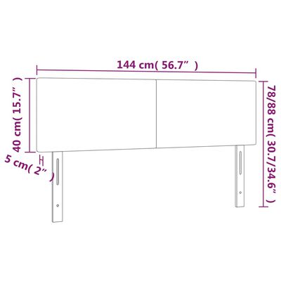 vidaXL Headboards 2 pcs White 28.3"x2"x30.7"/34.6" Faux Leather