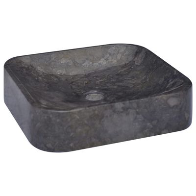 vidaXL Sink Black 15.7"x15.7"x3.9" Marble