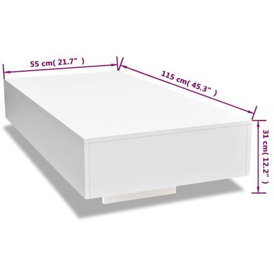 vidaXL Coffee Table High Gloss White