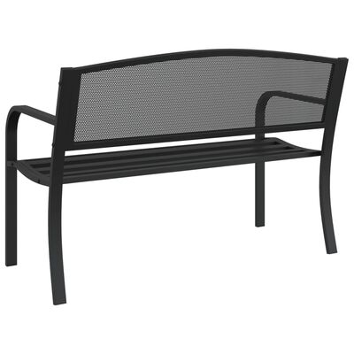 vidaXL Patio Bench 46.9" Black Steel