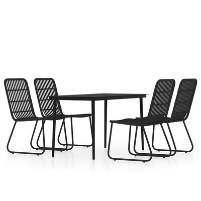 vidaXL 5 Piece Patio Dining Set Black