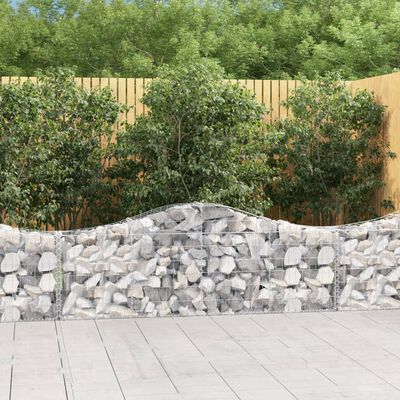 vidaXL Arched Gabion Baskets 9 pcs 78.7"x11.8"x23.6"/31.5" Galvanized Iron