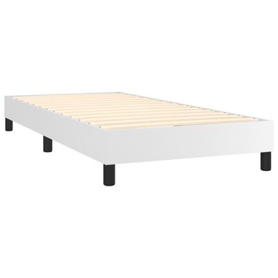 vidaXL Bed Frame White 39.4"x79.9" Twin XL Faux Leather