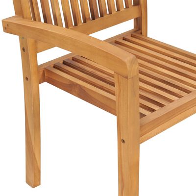 vidaXL Patio Chairs 2 pcs with Beige Cushions Solid Teak Wood