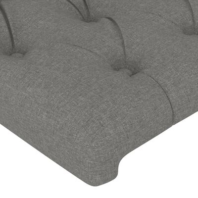 vidaXL LED Headboard Dark Gray 39.4"x2.8"x46.5"/50.4" Fabric