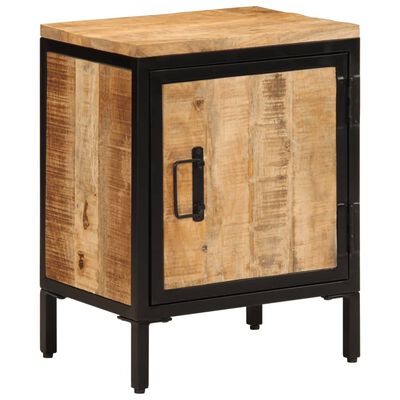 vidaXL Bed Cabinet 15.7"x11.8"x20.7" Solid Rough Wood Mango