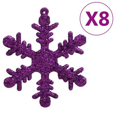 vidaXL 111 Piece Christmas Bauble Set Purple Polystyrene