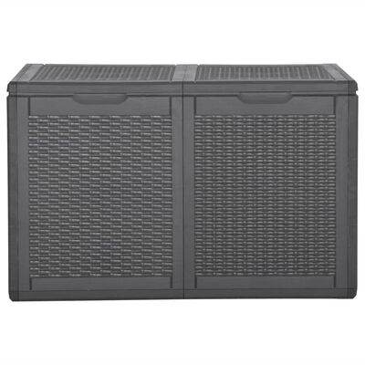 vidaXL Patio Storage Box 47.6 gal Black PP Rattan