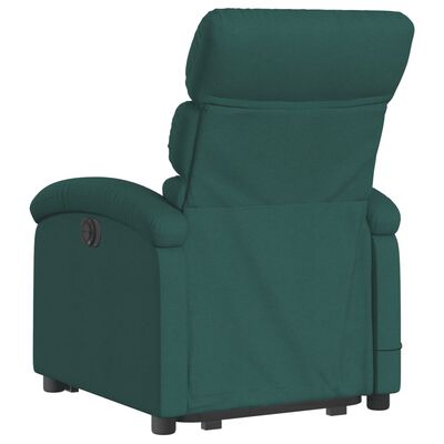 vidaXL Stand up Massage Recliner Chair Dark Green Fabric