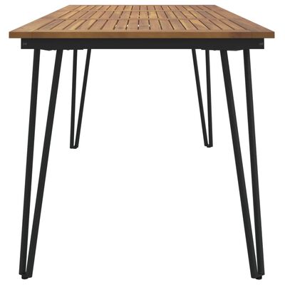 vidaXL Patio Table with Hairpin Legs 63"x31.5"x29.5" Solid Wood Acacia