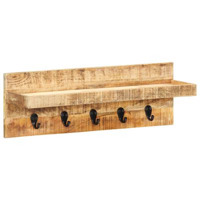 vidaXL Wall Mounted Coat Rack 23.6"x5.9"x7.9" Solid Rough Mango Wood