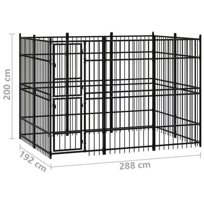 vidaXL Outdoor Dog Kennel Steel 59.5 ft²